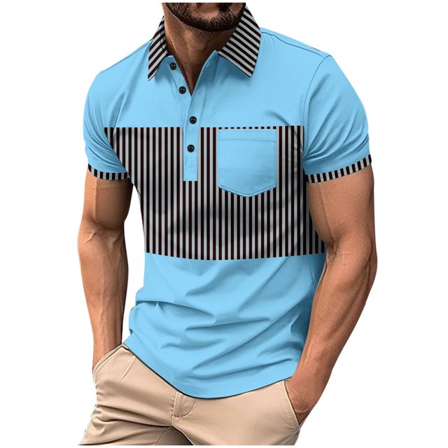 COM1950s Men's Short Shorts, Man Leisure Flip Collar Color Blocking Button Motion Ventilation Short Sleeve , Men Short Shorts