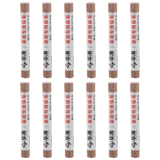 Unique Bargains 12 Pcs Bâtons de Réparation de Meubles Craies de Cire Bois, Texture Chiffon Foncé