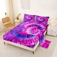 thumbnail image 2 of Erosebridal Pink Purple Tie-Dye Bed Sheets,Watercolor Psychedelic King Sheets For Girls Kids 4-Piece, 2 of 6