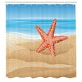 thumbnail image 3 of Ambesonne Cancun Shower Curtain, Starfish on the Beach, 69"Wx75"L, Multicolor, 3 of 5