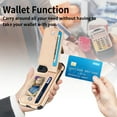 thumbnail image 5 of Dteck Wallet Case for iPhone 11 Zipper Wallet Case with Credit Card Holder Slot Zipper Handbag Purse Protective Leather Case for Apple iPhone 11 6.1",Khaki, 5 of 8
