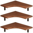 thumbnail image 4 of Floating Corner Shelf Wall Mounted, 3-Tier Storage Shelf for Living Room, Bedroom, Kitchen, Black Metal Brackets, Rustic Wood, Easy Install for Space Saving, 4 of 5