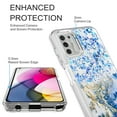 thumbnail image 2 of Samsung Galaxy A02S Phone Case, Rosebono Hybrid Bling Glitter Sparkle Epoxy Graphic Marble Colorful Silicone Skin Cover Armor Case for Samsung Galaxy A02S (Blue), 2 of 5