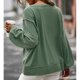 thumbnail image 4 of Sudadera con cuello redondo para mujer, moda informal, holgada, manga farol, retales, jersey para mujer, Tops para otoño invierno, verde L, 4 of 6