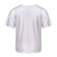 thumbnail image 4 of Alvivi Men's Glitter Metallic Rave Shirt Short Sleeve Crewneck Pullover Party T Shirt Top Silver M, 4 of 7