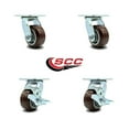 thumbnail image 2 of 4 Inch Polyurethane Swivel Caster Set with Ball Bearings 2 Brakes Service Caster, 2 of 2