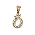 thumbnail image 4 of Cadena y dije de brillos con corona de oro laminado letra O, 4 of 7