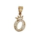 thumbnail image 4 of Cadena y dije de brillos con corona de oro laminado letra O, 4 of 7