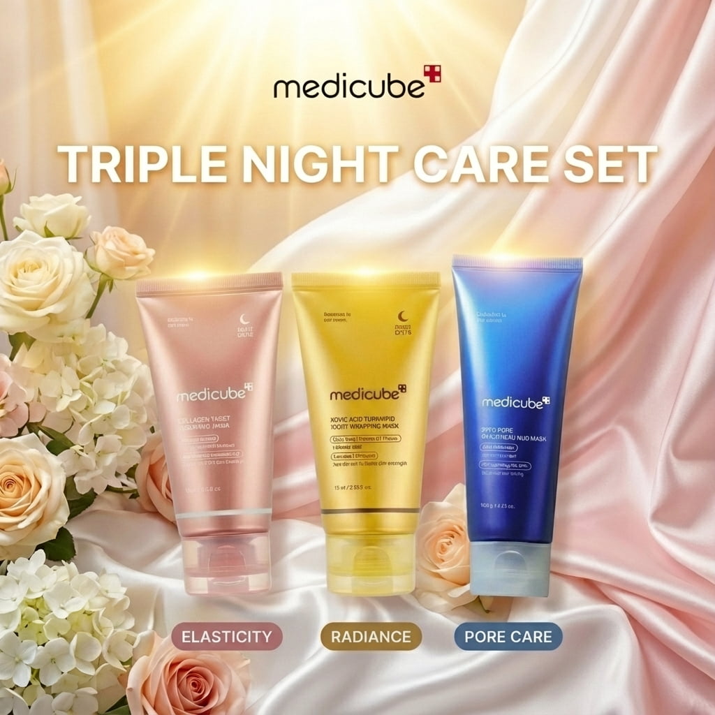 medicube Triple Night Care Set – Elasticity, Radiance & Pore Care