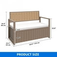 thumbnail image 4 of Dextrus Patio 70 Gallon PE Rattan Deck Box,Storage Bench, All-Weather Waterproof Deck Box Bench, Brown, 4 of 10