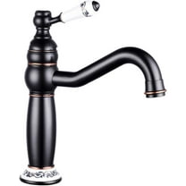 Vintage Bathroom Faucet, Brass Sink Faucet Bathroom, Hot and Cold Sink Mixer Tap Faucet, Single Hole Single Handle Bathroom Sink Faucet, Black