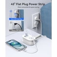 thumbnail image 6 of ORICO Pocket Power Strip for Travel, 5 in 1 Extension Cord with 2 AC Outlets 2 USB-A and 1 USB-C Ports, 3.7 ft Flat Plug Wrapped Around Power Strip for Cruise Office, Hotel, Home(White), 6 of 9