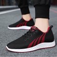 thumbnail image 1 of Zapatos Para Caminar Mocasines casuales para hombres Zapatos planos con cordones acolchados para deportes al aire libre (44 Black Red) Wdftyju Tenis De Mujer Tenis De Hombre, 1 of 8