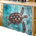 thumbnail image 2 of Coastal Sea Turtle Cabinet Curtain 35"Wx35"L,Dustproof Under Sink Skirt with Self Adhesive Tape,Blue Nautical Summer Beach Vintage Cabinet Curtain Cover for Kitchen Sink,Bathroom Vanity,Laundry Room, 2 of 9