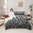 thumbnail image 4 of Feelyou Leopard Print Full Size Comforter Sets, Grey Diamond Bedding Sets, 3pcs, 4 of 8