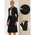 thumbnail image 2 of DARING DIVA Women's Peter Pan Collar Ruffles Office Blazers S Black, 2 of 6
