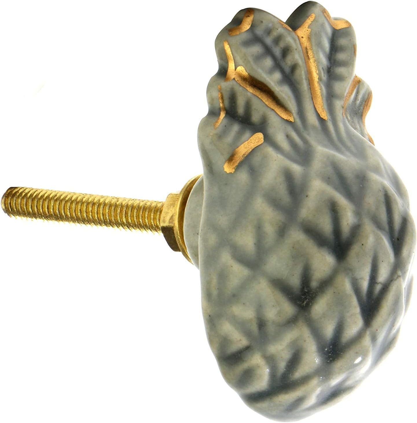 Pineapple Ceramic Knob (Set Of 6)  Pineapple Shape Knobs Pull And Push For Handles, Cabinet, Drawer, Door, Wardrobe, Home Interior Decorative Item