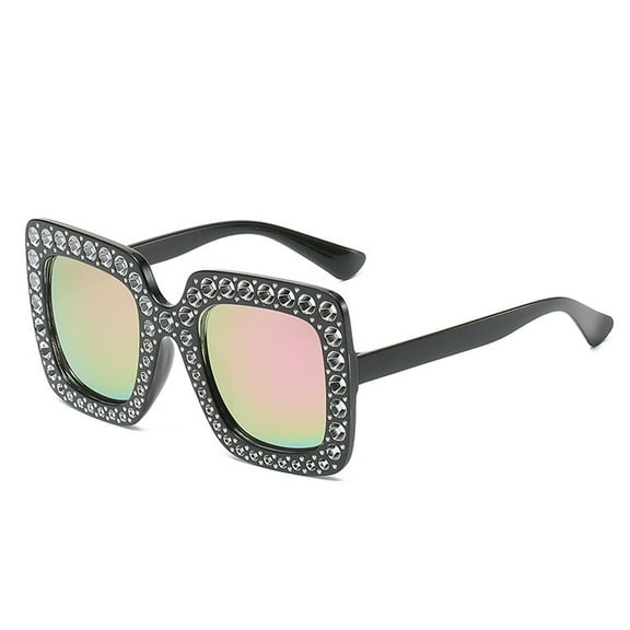 Personalized street shooting square sunglasses fashion big frame sunglasses, made of PC - pink