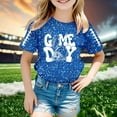 thumbnail image 2 of Bainana Little Girls Tops Sequin Print Short Sleeve Crew Neck Shirt Fashion Casual Summer Kids Outwear Blue Size 3-4 Years, 2 of 4