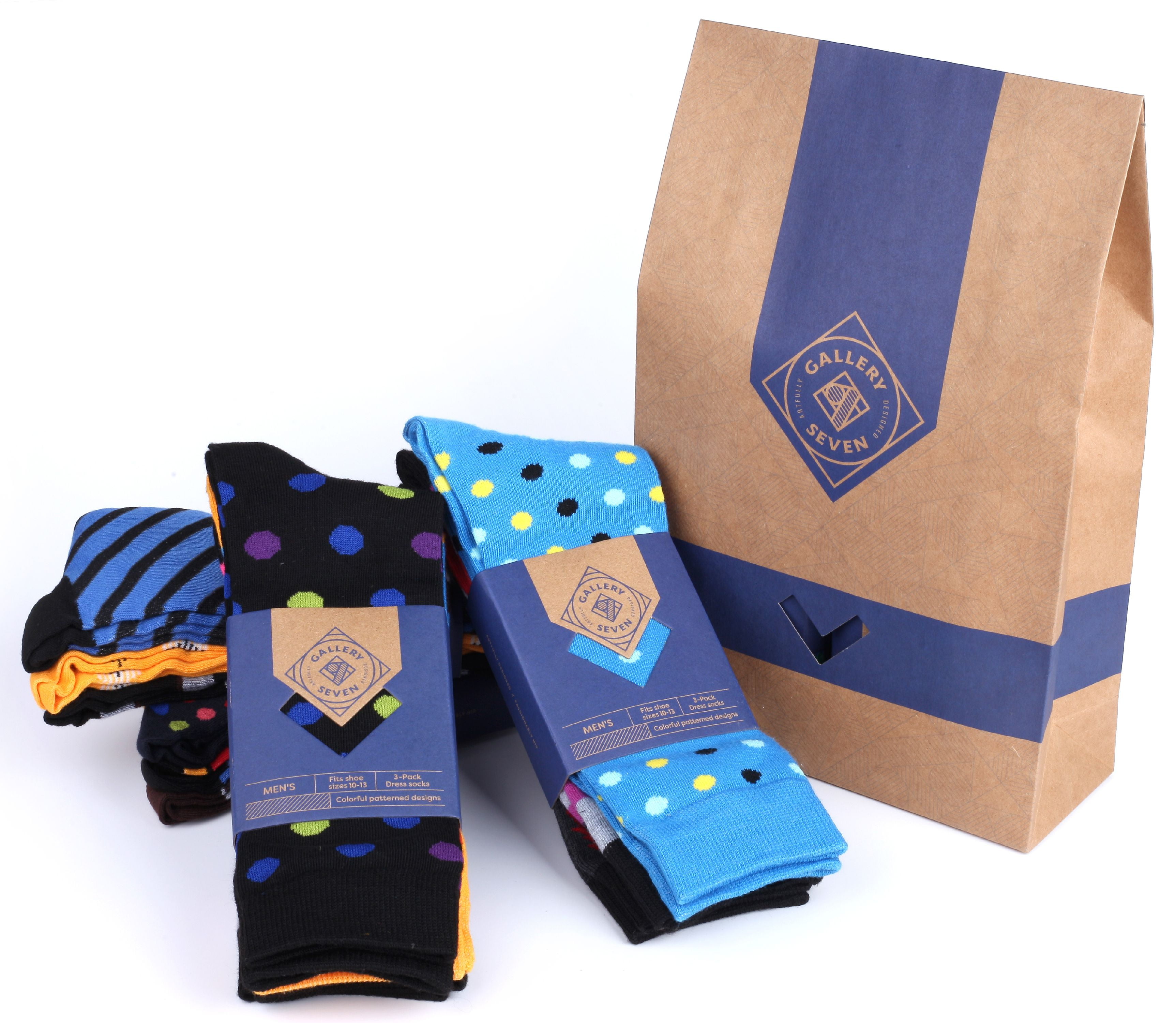 Funky Colorful Socks for Men 12 Pack Gallery Seven Mens Dress Socks