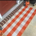 thumbnail image 6 of Fall Outdoor Rug Orange Buffalo Plaid Outdoor Rug Cotton Hand-Woven Buffalo Check Rug Layered Doormats for Front Door/Front Porch/Farmhouse/Entryway/Patio, 6 of 16