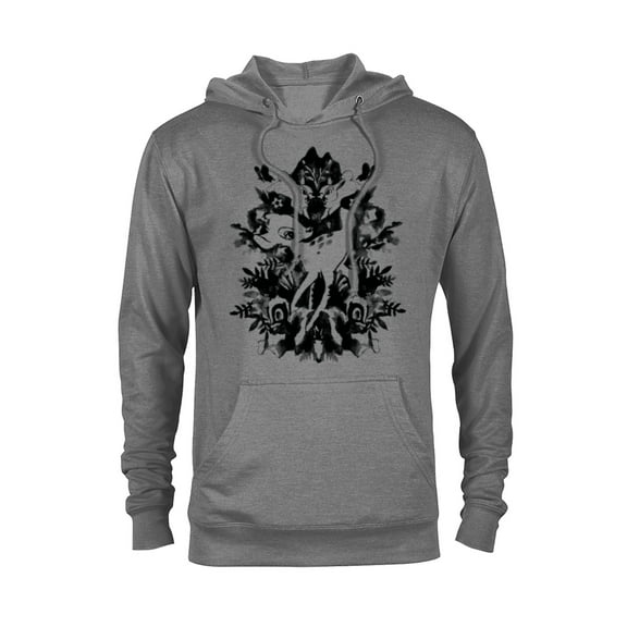 Disney Bambi Ink Drawing - Pullover Hoodie for Adults -Customized-Graphite Heather