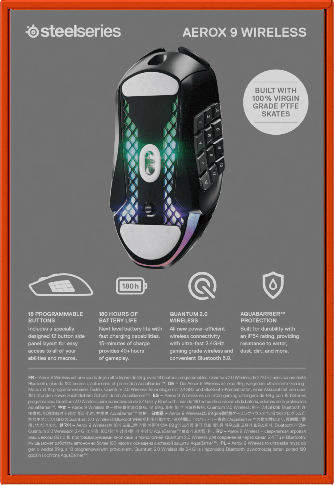 SteelSeries Aerox 9 Wireless Ultra Lightweight Gaming Mouse