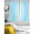 thumbnail image 3 of Aqua White Stripe Sheer Curtains 63 Inch Length 2 Panels Set, Modern Rustic Vertical Striped Voile Window Treatment Rod Pocket Curtains Sheers Drapes for Bedroom/Living Room/Kitchen 52x"63"x2, 3 of 7