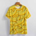 thumbnail image 3 of Banana Cluster Print T Shirts Basic T-Shirt Short Sleeve Ladies Tee Shirt Summer Graphic Clothing, 3 of 6