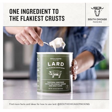 South Chicago Packing Lard All-Purpose Shortening, 2 LBS Specialty Baking Shortening and Cooking Fat