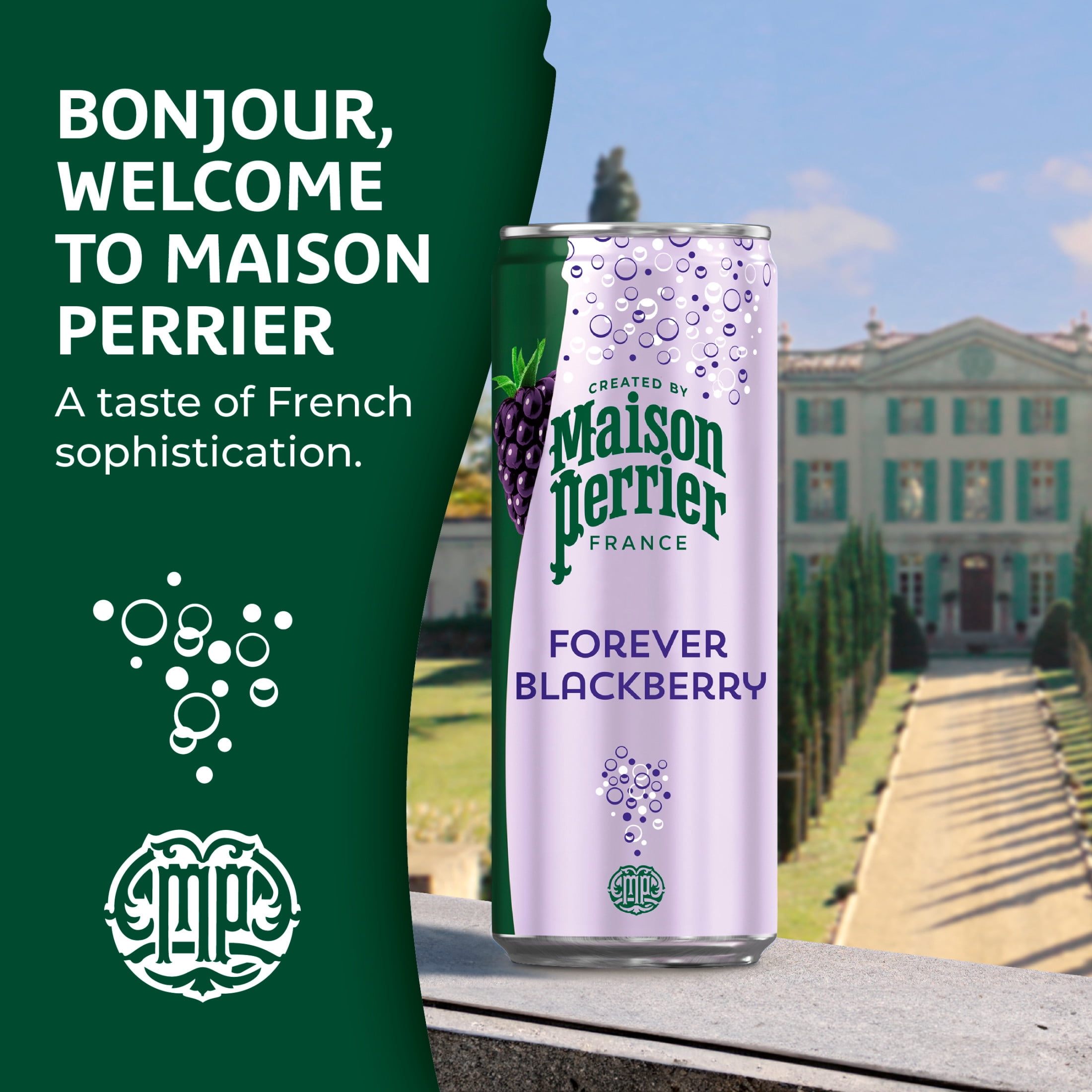 Maison Perrier Forever Blackberry Sparkling Water, 11.15 fl oz, 24 Pack Cans (3 Pack of 8)