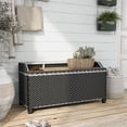 thumbnail image 4 of Furniture of America Azur Black Poolside Outdoor Wicker Metal Storage Bench, 4 of 9