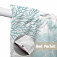 thumbnail image 2 of Teal Green Coastal Turtle Kitchen Window Curtains, Swag Curtains Valance for Bedroom Living Room Bathroom, Ocean Coral Nautical Rod Pocket Window Treatment Curtain Block Drapes 2 Panels 28"x36", 2 of 8