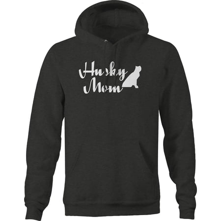 Husky Mom Dog Puppy Pet Parent Animal Pullover Hoodie Medium Dark Grey