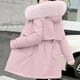 thumbnail image 5 of Chaquetas y abrigos casuales con capucha y manga larga para mujer, abrigo con bolsillo y cremallera, chaqueta larga de invierno de algodón con plumón y manga larga para mujer, 5 of 6