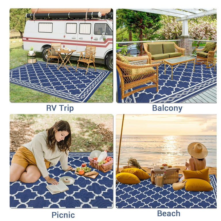 GENIMO 9 X 12 Outdoor Rug Waterproof For Patio Lesotho