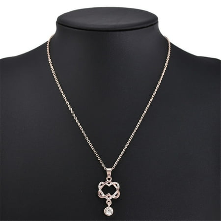 Akoyovwerve Double Heart Intertwined Love Knot Short Necklace Choker