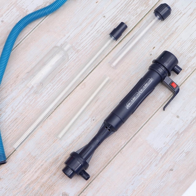 WASHWEPE 1 Set Dark Blue Plastic Aquarium Siphon for Fish Tank Maintenance 32.9*2.4*2.4in