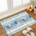 Blue Flower Door Mat 18x30 Inch Summer Country Hydrangea Floral Blue ...