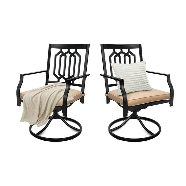 RLCEGAL Outdoor Swivel Chairs Set of 2 Patio Metal Dining Rocker Chair