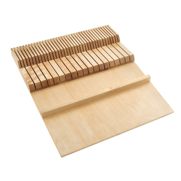 Rev-A-Shelf 4WDKB-1 Dual Row Trimmable Knife Block Drawer Organizer Insert