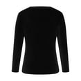 thumbnail image 5 of Hvyesh Womens Velvet Tunin Tops Long Sleeve Round Neck Tshirt Blouse Slim Fit Solid Tee Shirt Trendy Velvet Holiday Shirt, 5 of 7