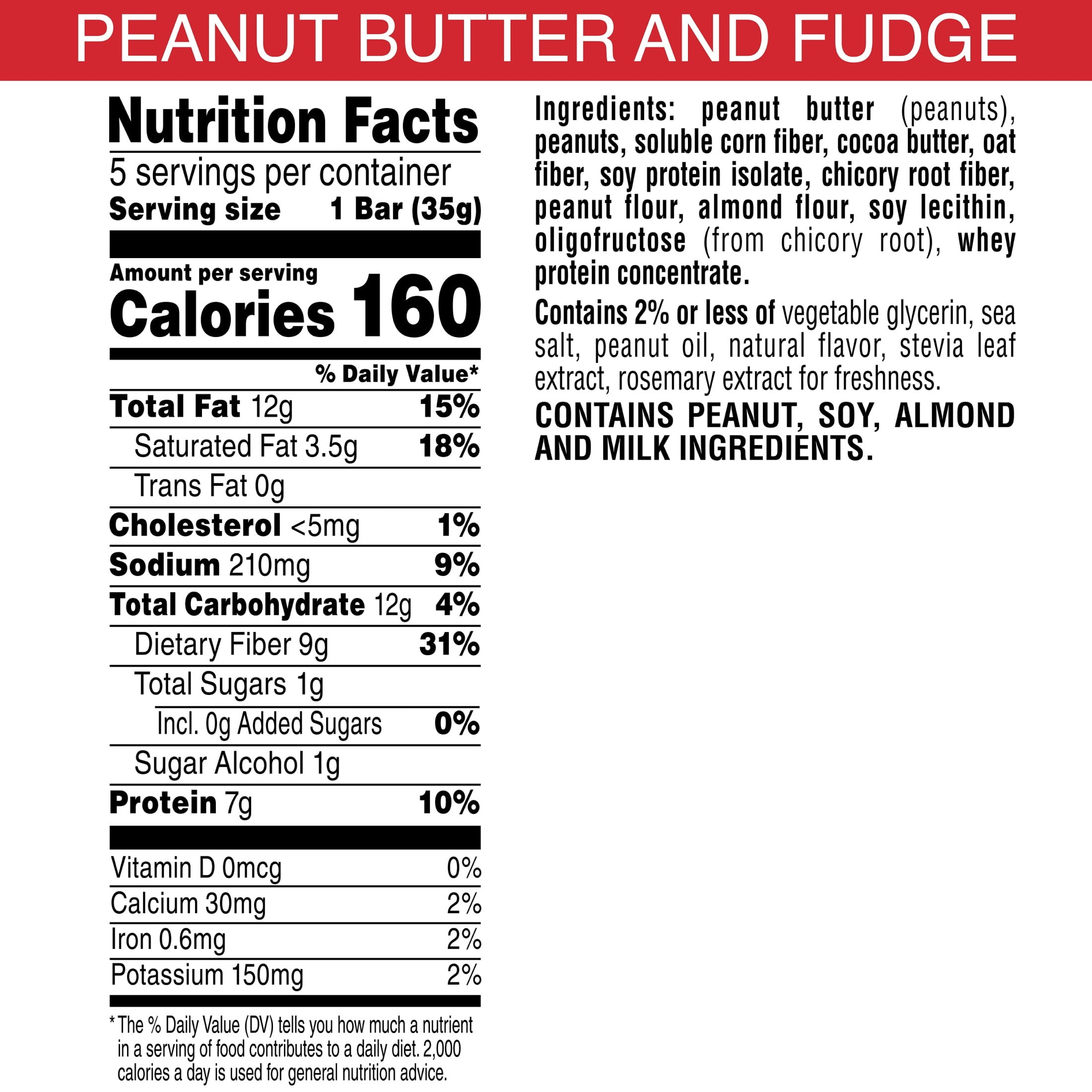 Special K Peanut Butter Fudge Chewy Snack Bars, Keto Friendly, 7g Protein, 6.17 oz, 5 Count