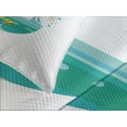 thumbnail image 4 of Ambesonne Beach Quilted Bedspread Set 3 Pcs, Tropic Paradise Summer, Queen Size, Turquoise Marigold Brown, 4 of 5