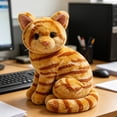 thumbnail image 6 of YiJuHui Realistic Orange Tabby Cat Plush Toy, Soft Ginger Cat Stuffed Animal, Cute Lifelike Kitten Plush, Sofa Bedroom Bed Decor, Birthday, 6 of 8