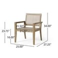 thumbnail image 4 of GDF Studio Elmcrest Outdoor Wicker and Acacia Wood Club Chairs, Set of 2, Light Multibrown and Light Brown, 4 of 10