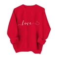 thumbnail image 2 of NexTorq Love Sweatshirt - Valentines Shirt for Women 2026 Causal Heart Print Graphic Long Sleeve Oversized Blouse Tops Plus Size Crewneck Sweatshirt H5-Red L, 2 of 5
