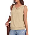 thumbnail image 5 of Women's Fashion Round Neck Sleeveless Tank Top, Solid Color Casual Top for Summer and Layering,Ginger,2XL, 5 of 8