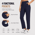 thumbnail image 4 of MASKERT Women's Stretchy Casual Pants, High Waisted Ankle Pants with 4 Pockets, Lightweight Travel Work Pants for Women, Business Casual Pants for Office and Golf, 4 of 11