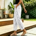thumbnail image 4 of Women's Baggy Jeans Elastic High Waist Loose Tapered Denim Pants Side Button Detail Y2K Trousers with Pockets Vintage Casual Streetwear White, 4 of 6